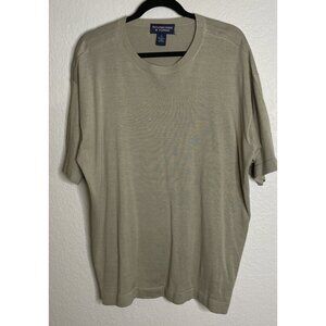 Roundtree Yorke Womens XL Brown Tunic Top Sweater Short Sleeve Silk Blend Career